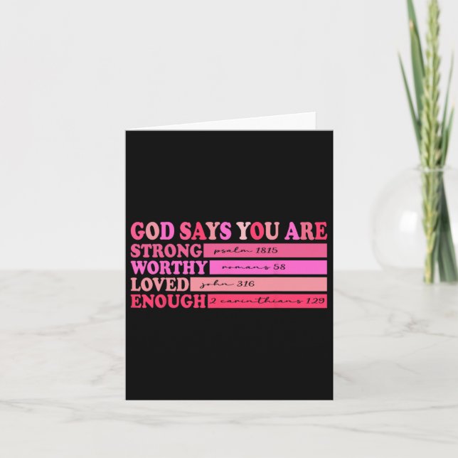 Retro Christian Bible Verse Valentines Day God Say Card (Front)