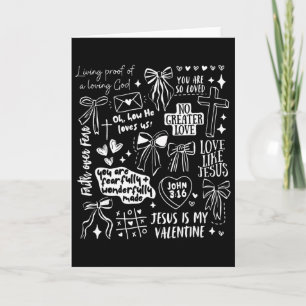 Retro Christian Valentines Day Coquette Faith Bibl Card