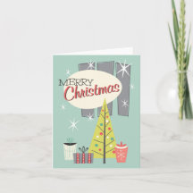Retro Christmas 1958 Greeting Card -Personalise
