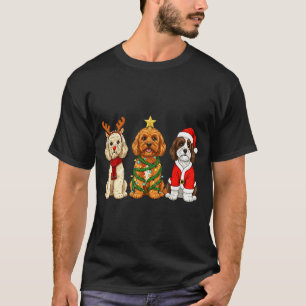 Retro Christmas Ao Santa Reindeer Dog Lover T-Shirt