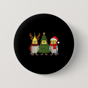 Retro Christmas Atiel Parrot Santa Reindeer 6 Cm Round Badge