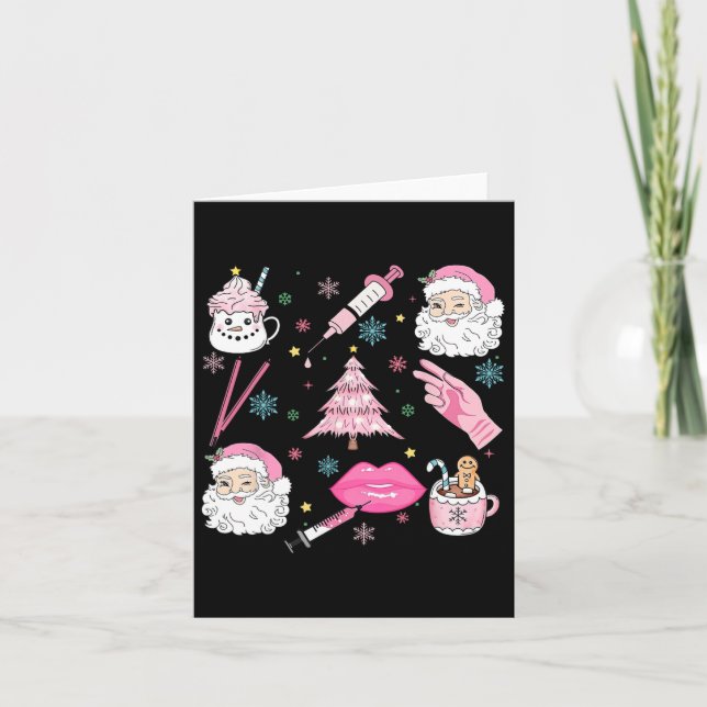 Retro Christmas Botox Dealer Aesthetic Nurse Injec Card (Front)