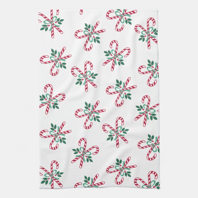 retro christmas candy cane tea towel (Vertical)