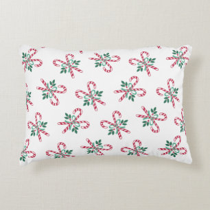 retro Christmas candy canes Decorative Cushion