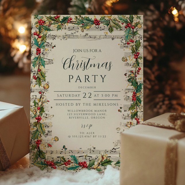 Retro Christmas Carolers Holiday Invitation (Creator Uploaded)