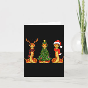 Retro Christmas Corn Snake Santa Reindeer Card