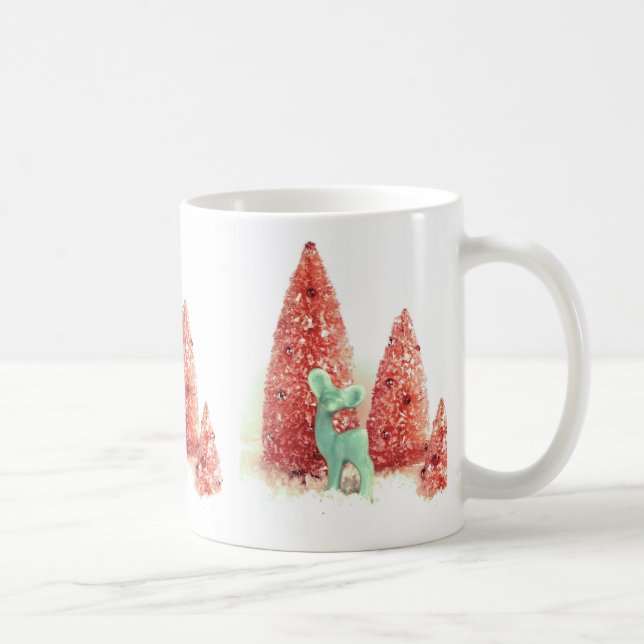 Retro Christmas Deer Coffee Mug (Right)