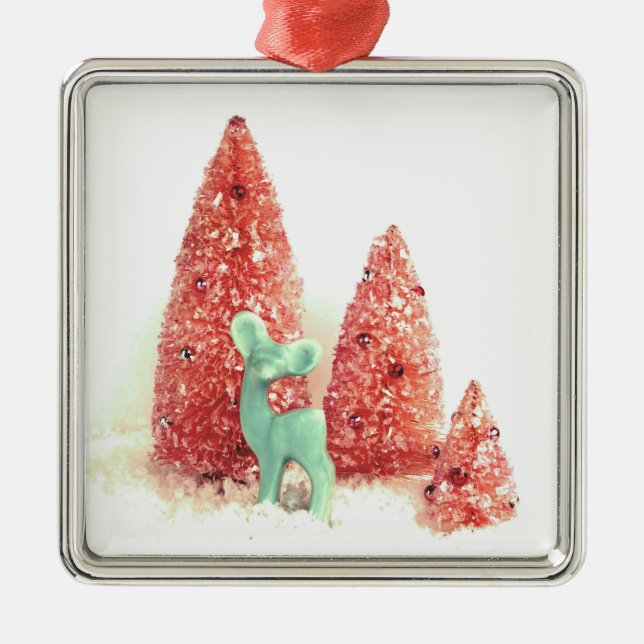 Retro Christmas Deer Metal Tree Decoration (Front)