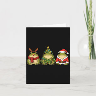 Retro Christmas Desert Rain Frog Santa Reindeer Card