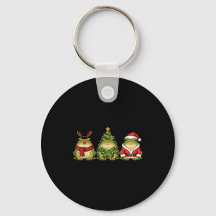 Retro Christmas Desert Rain Frog Santa Reindeer  Key Ring