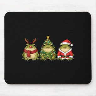 Retro Christmas Desert Rain Frog Santa Reindeer  Mouse Pad