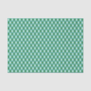 Retro Christmas Diamond Plaid - Green & Teal Tissue Paper