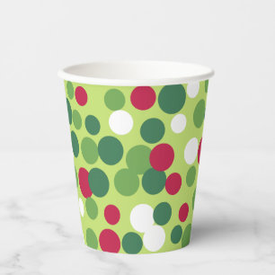 Retro Christmas Dots Coffee Party Drink Paper Cups