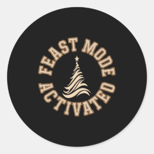 Retro Christmas Energy  Classic Round Sticker