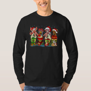 Retro Christmas farm animals coffee latte country  T-Shirt