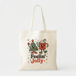Retro Christmas Feeling Jolly Vintage Holiday Tote Bag