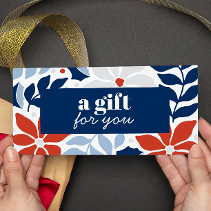 RETRO CHRISTMAS FLOWERS RED BLUE SILVER SPECIAL