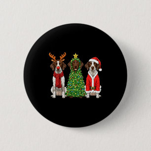 Retro Christmas German Shorthaired Inter Santa Rei 6 Cm Round Badge
