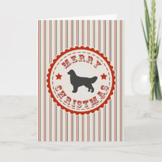 Retro Christmas Golden Retriever Holiday Card