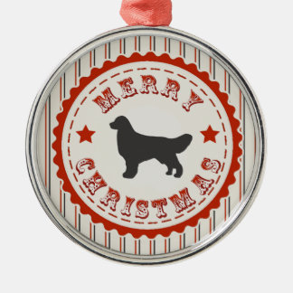 Retro Christmas Golden Retriever Metal Tree Decoration