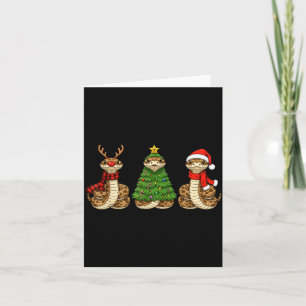Retro Christmas Hognose Snake Santa Reindeer Card