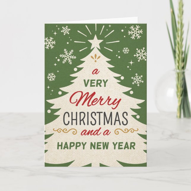 Retro Christmas Holiday Card (Front)