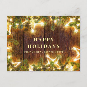 Retro Christmas Holiday Corporate Greeting Postcard