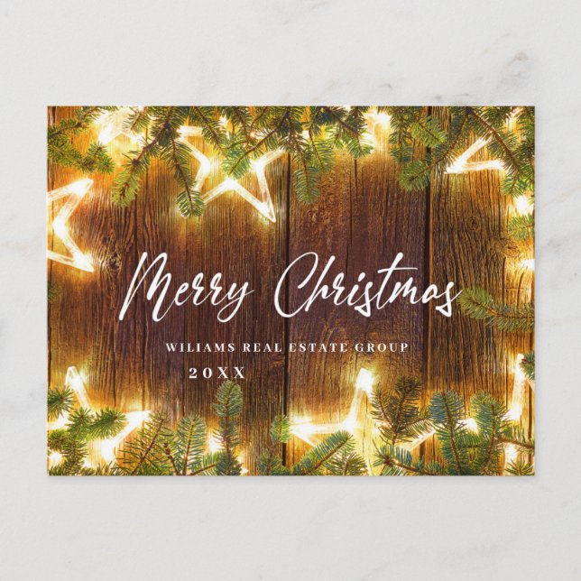 Retro Christmas Holiday Corporate Greeting Postcard (Front)