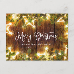 Retro Christmas Holiday Corporate Greeting Postcard