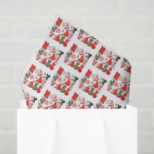 Retro Christmas Holly Jolly Vibes Trendy Holidays Tissue Paper