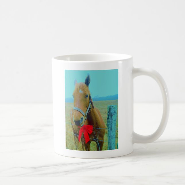 retro Christmas Horse Coffee Mug (Right)