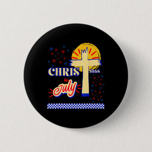Retro Christmas In July Christian Jesus God Summer 6 Cm Round Badge
