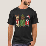Retro Christmas Labrador Retriever Santa Reindeer  T-Shirt<br><div class="desc">Retro Christmas Labrador Retriever Santa Reindeer Dog Lover</div>