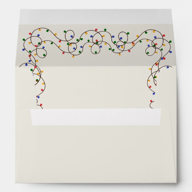 Retro Christmas Light Strand Holiday  Envelope (Back (Bottom))