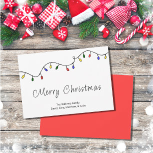 Retro Christmas Lights Festive    Holiday Card