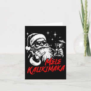 Retro Christmas Mele Kalikimaka Santa Shaka Hawaii Card