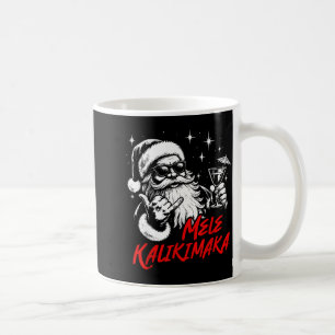 Retro Christmas Mele Kalikimaka Santa Shaka Hawaii Coffee Mug