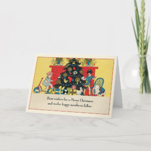 Retro Christmas Morning Greeting Card