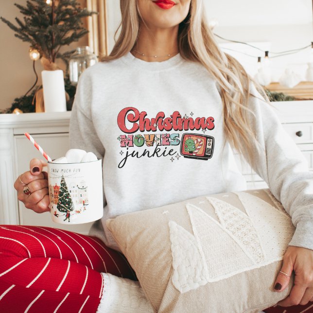 Retro Christmas Movies Junkie Sweatshirt (Creator Uploaded)