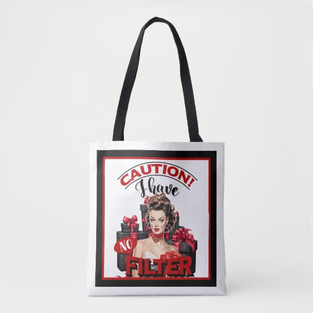 Retro Christmas No Filter Pinup Tote Bag (Front)