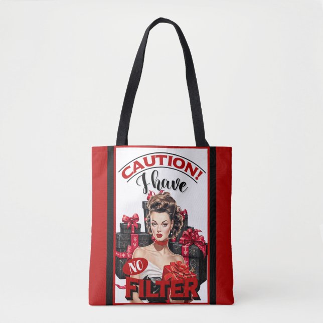 Retro Christmas No Filter Pinup Tote Bag (Front)