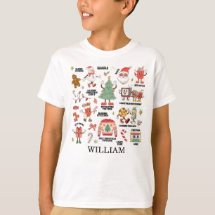 Retro Christmas Nostalgic Green And Red T-Shirt