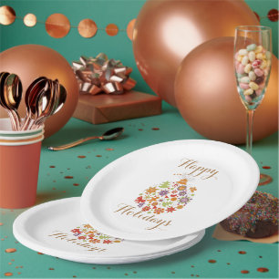 Retro Christmas Ornament Paper Plate