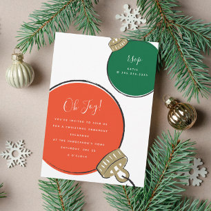 Retro Christmas Ornament Party Invitation