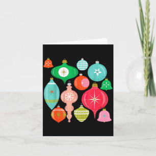 Retro Christmas Ornaments Mid Century Modern  Card
