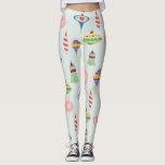 Retro Christmas Ornaments | Mid Century Modern  Leggings<br><div class="desc">Atomic Era Retro Ornaments | Mid Century Modern . Vintage pastel Christmas ornament repeating pattern</div>