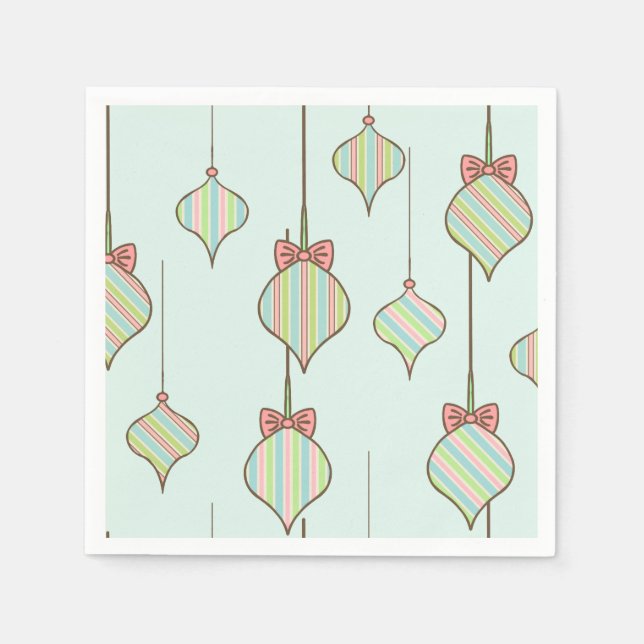 Retro Christmas Ornaments Napkins (Front)