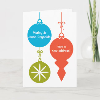 Retro Christmas Ornaments New Address Announcement