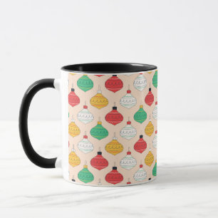 Retro Christmas Ornaments Pattern Mug
