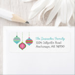 Retro Christmas Ornaments Return Address Labels<br><div class="desc">Cute and simple modern retro holiday return address labels with a whimsical Christmas ornament design. Personalise it with your family name and address. Perfect for mailing Christmas and holiday cards this winter! Click Customise It to change text fonts and colours to create your own unique one of a kind design....</div>